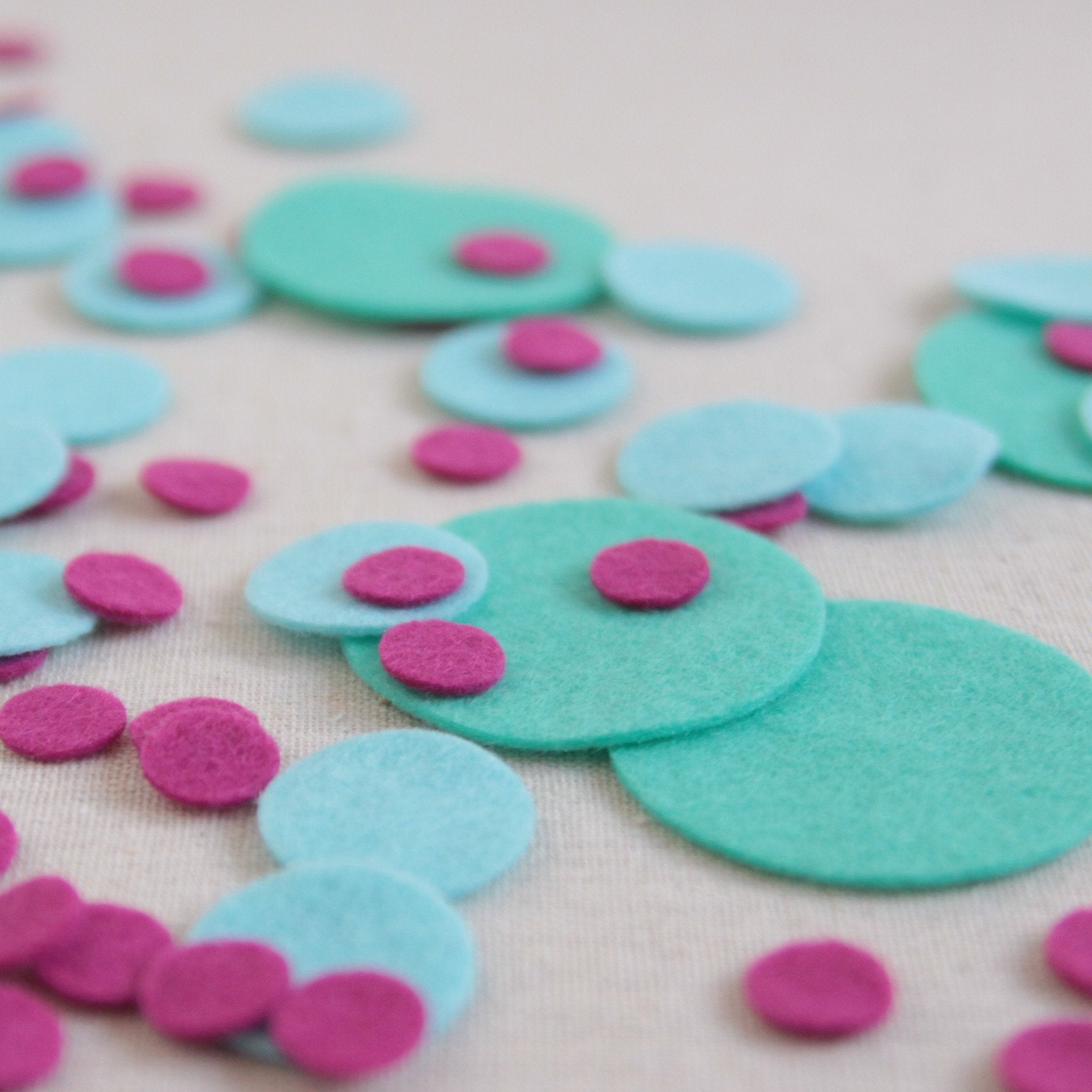 3mm Thick Wool Felt Circles Die Cut Round Felted Dots in 1/2, 3/4 and 1  Diameter Mix, Any Color Diecut 