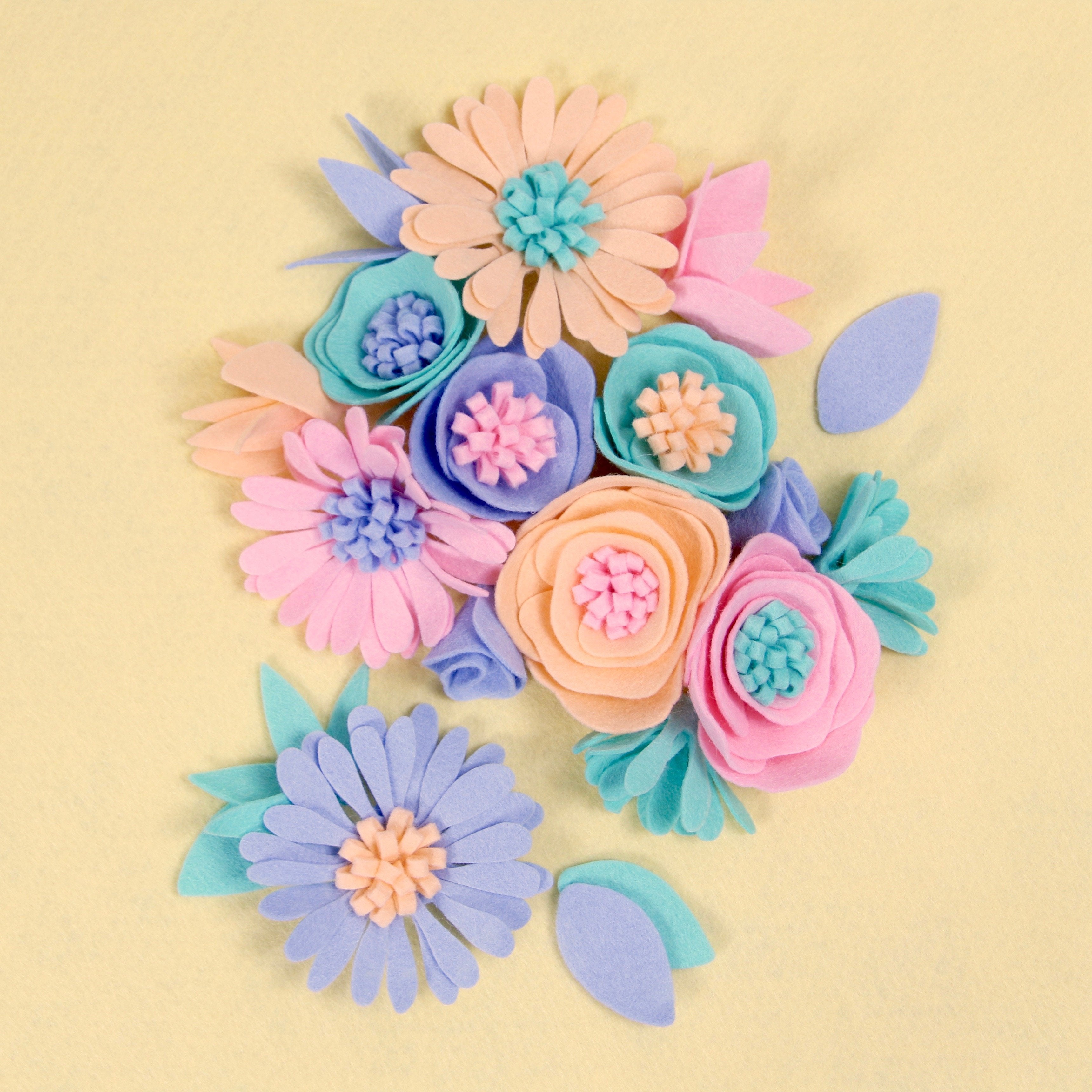 Felt Shapes Die Cut DIY Flowers Different Sizes