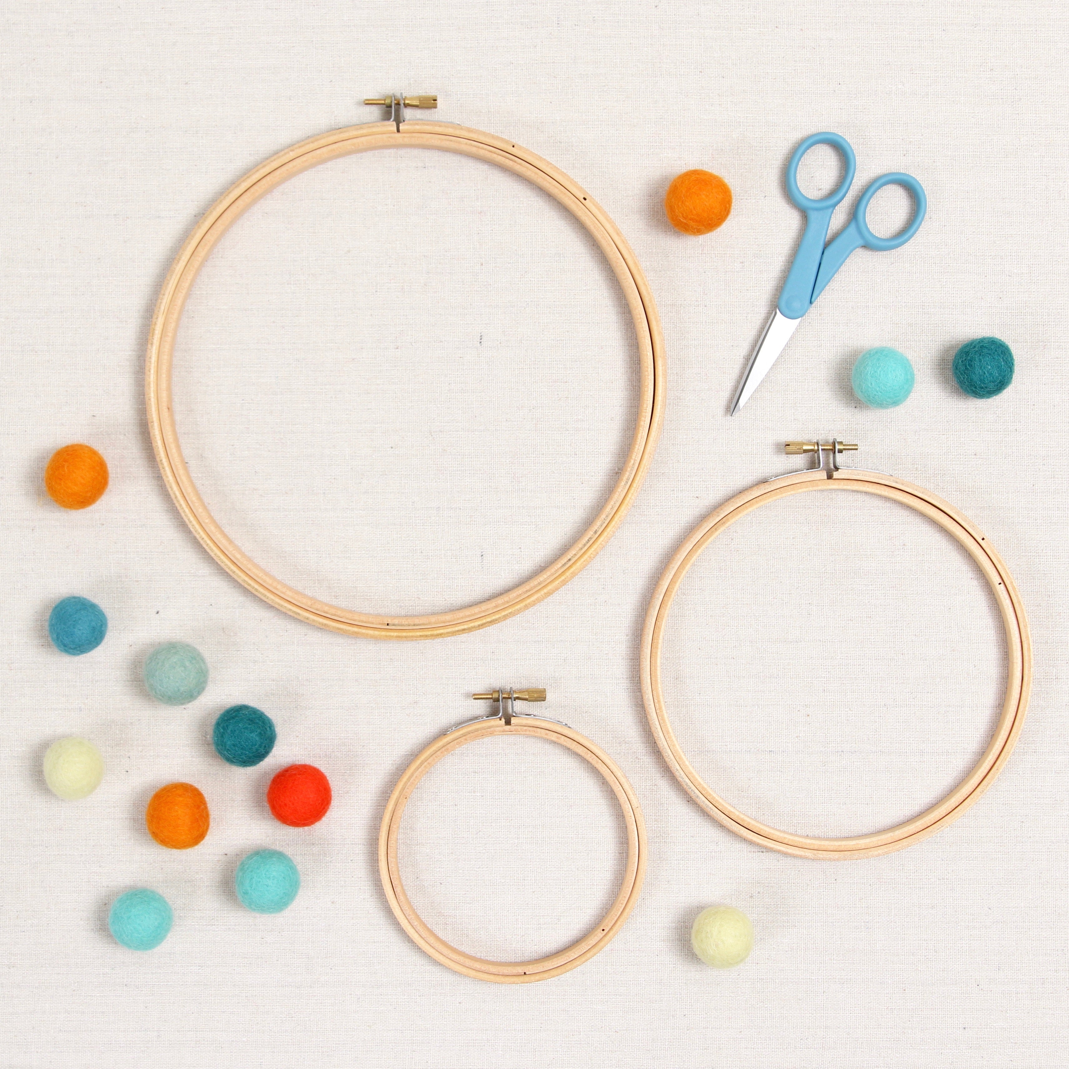 Hoops Party Decorations, Wooden Hoops Embroidery