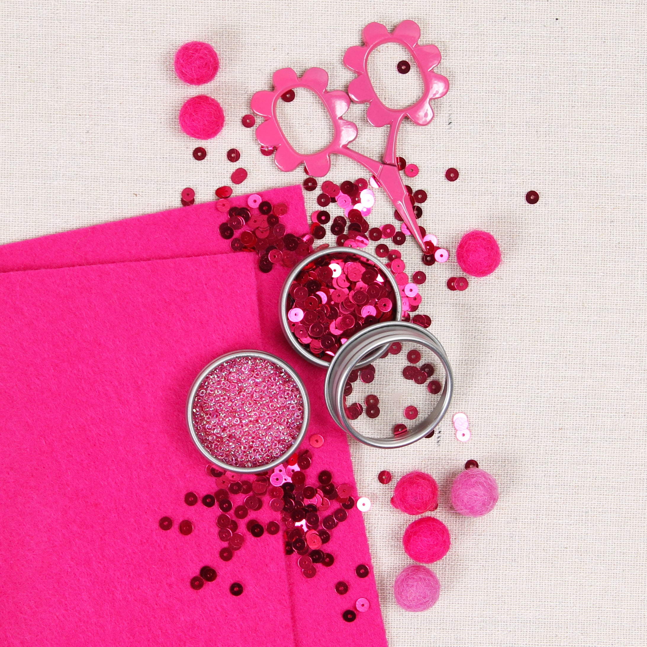 Metallic Sequins or Beads: Magenta