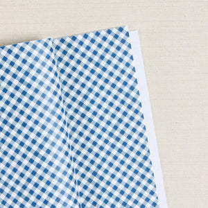 Gingham Printed Felt, Chagall Blue