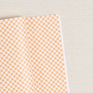 Gingham Printed Felt, Soft Tangerine