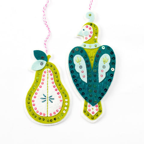 Partridge and Pear Felt Ornament Kit – Benzie Design