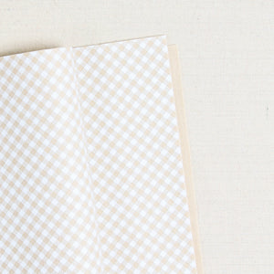 Gingham Printed Felt, Oyster Beige