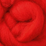 Vermillion Corriedale Roving, 1oz