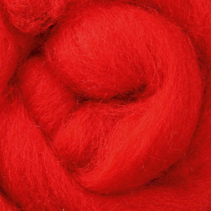 Vermillion Corriedale Roving, 1oz