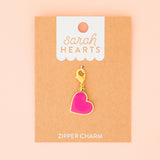 Pink Heart, Zipper Charm