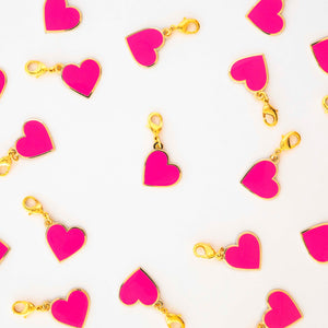 Pink Heart, Zipper Charm