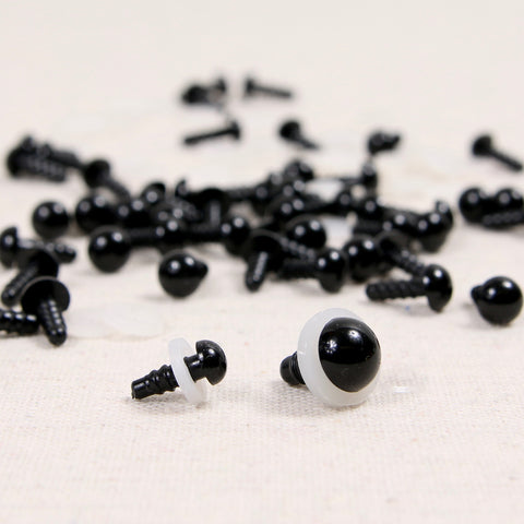 10mm Black Safety Eyes 10 Pairs, Eyes for Stuffed Toys and Animals