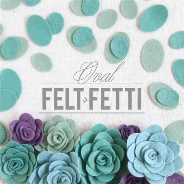 Felt-Fetti Ovals, Felt Oval die Cut Shapes for Flower Making in Four Colors  (Flowers, Large)