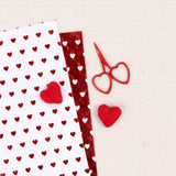 Metallic Red Reversed Heart Felt